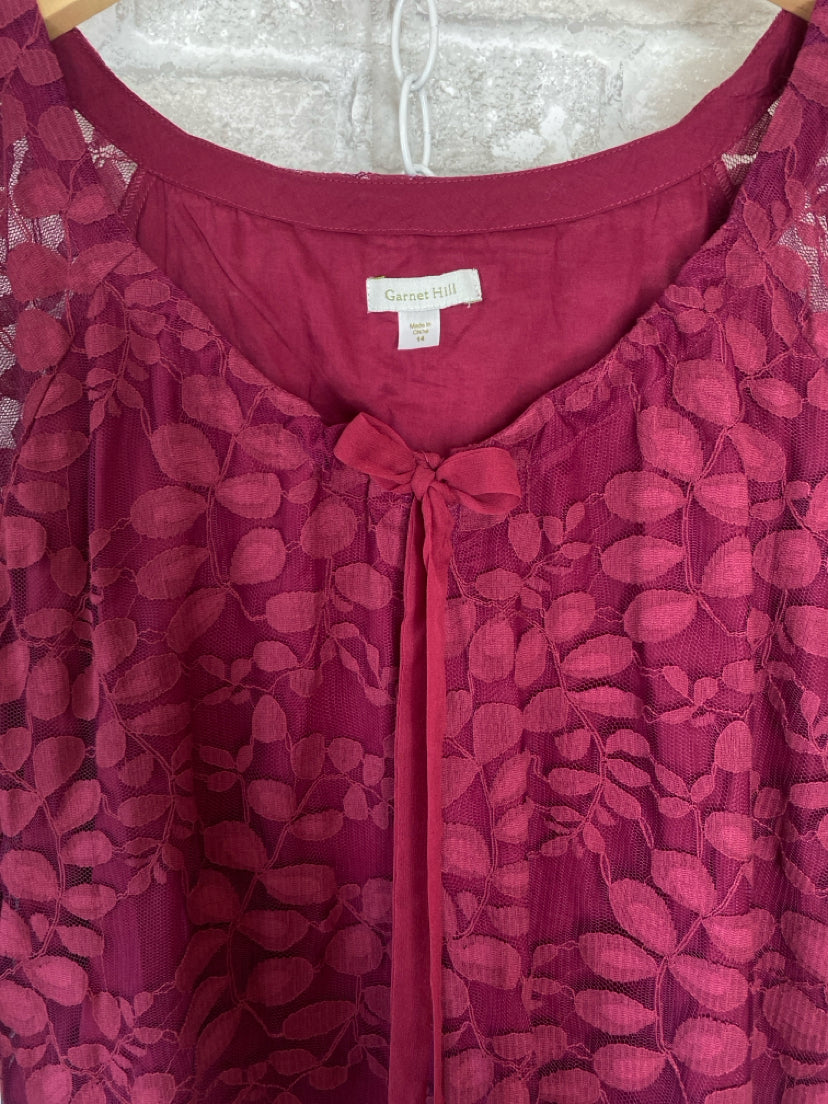 Garnet Hill Size L/14 Wine Dress