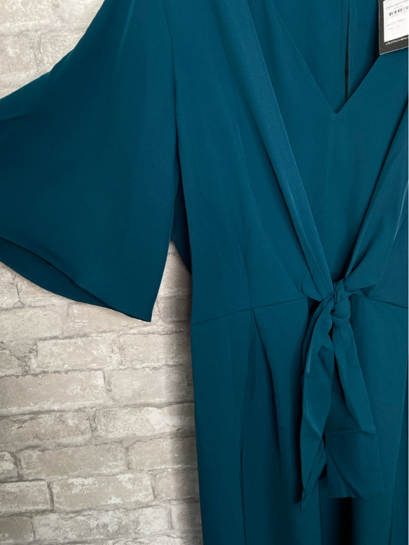 City Chic Size L/20 Teal Dress