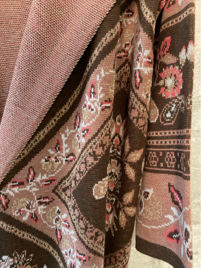 Maxsport Size XL Brown/Mauve/Gold Sweater