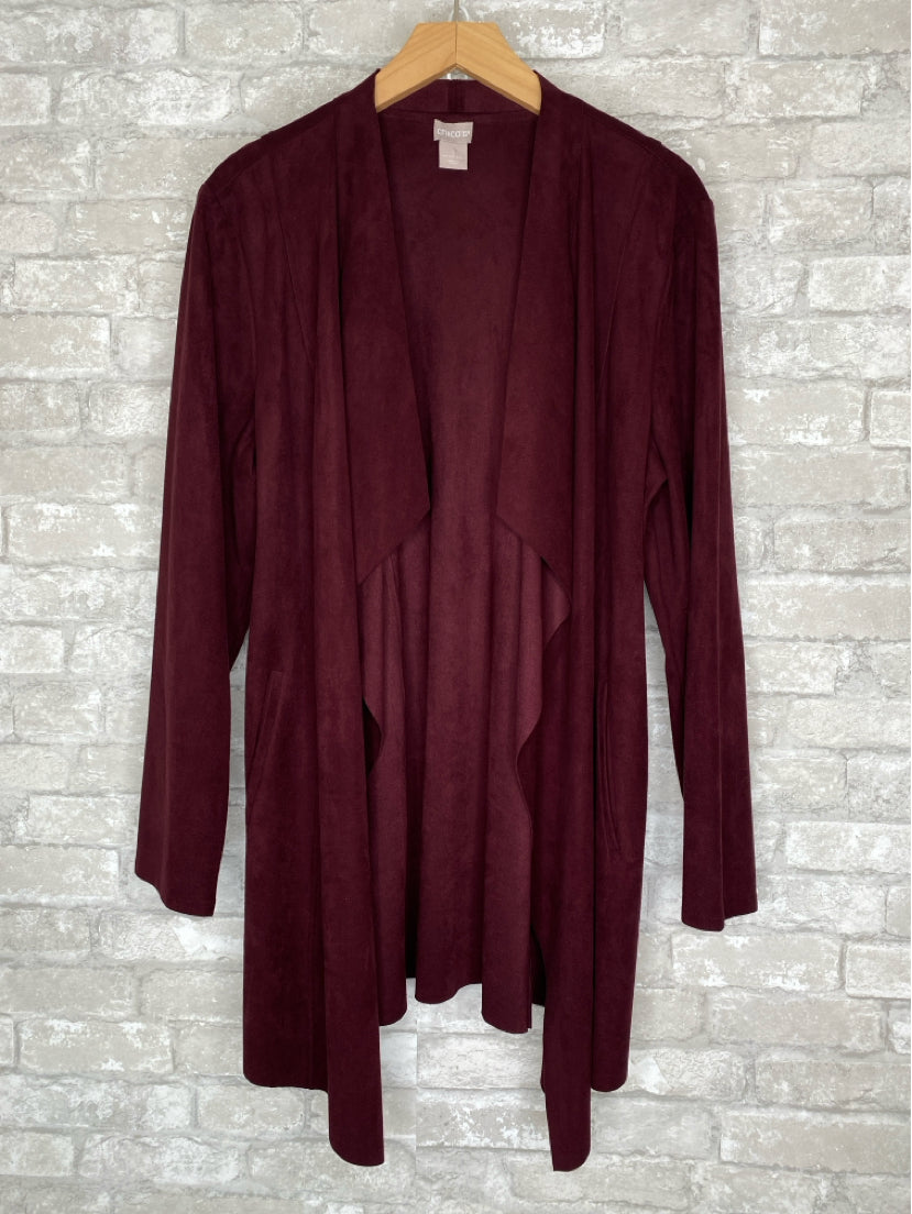 Chico's Size 12/14 Burgandy Jacket