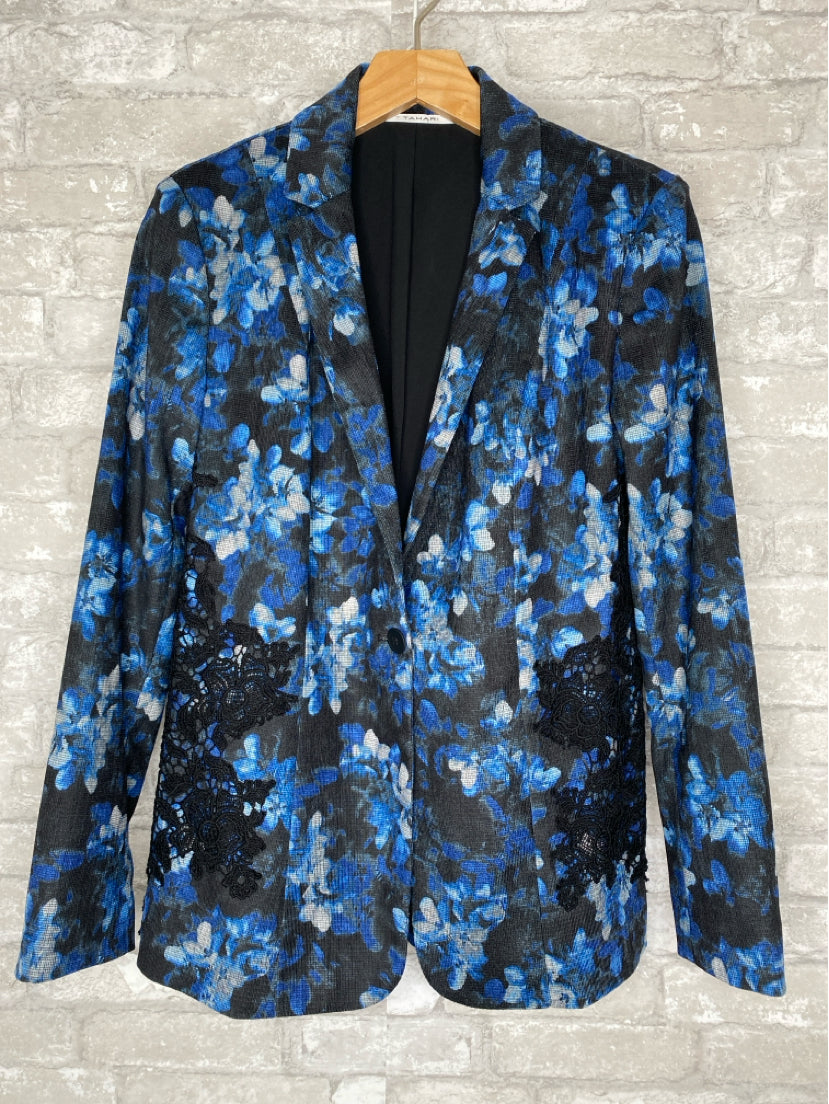 T Tahari Size 6 Blue, Black, Charcoal, Grey Blazer