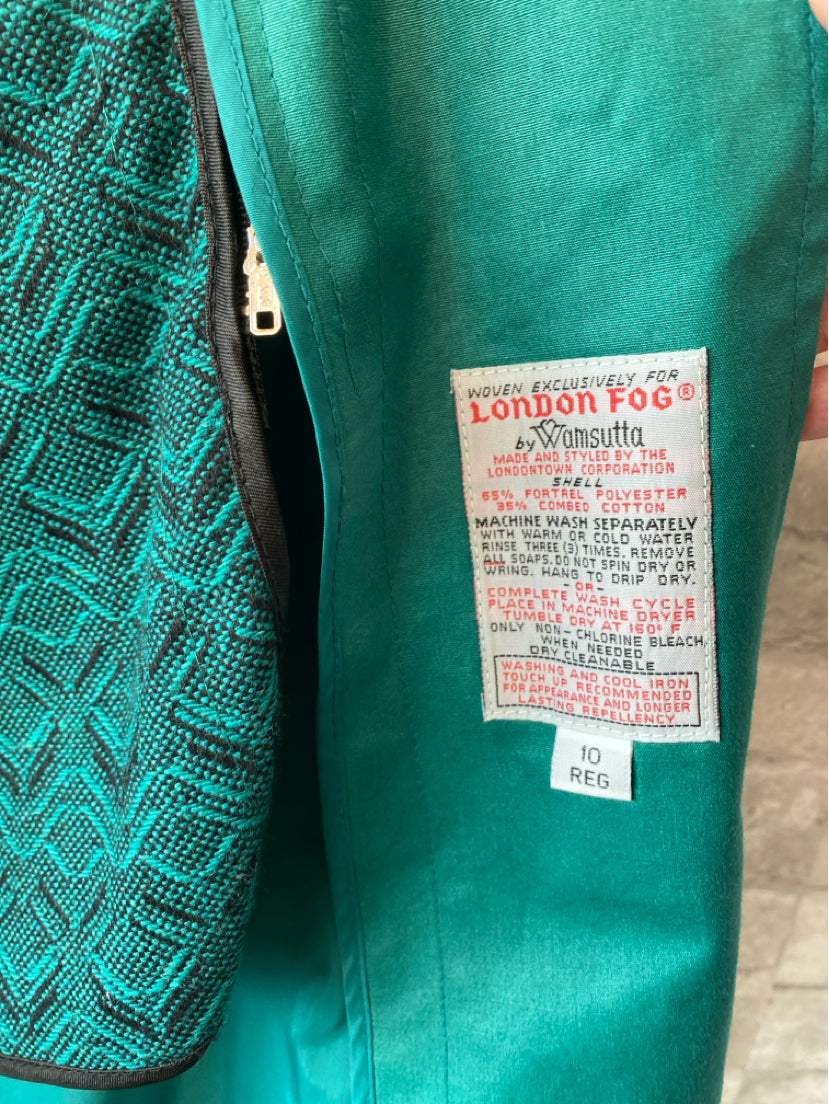 london fog Size M/10 Emerald Green Trenchcoat
