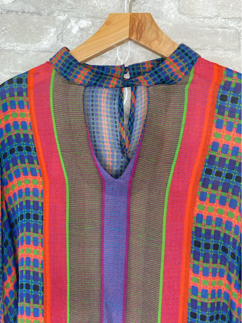 Conditions Apply Size M Blue/Green/Orange/Violet Blouse