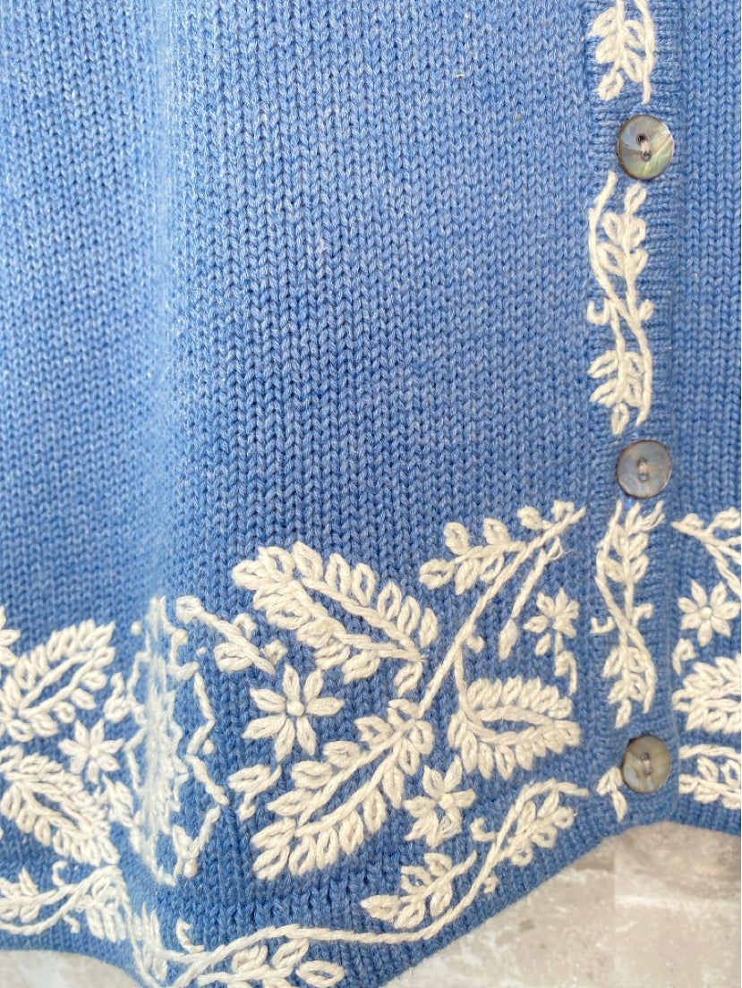 Talbots Size S Blue/White Sweater