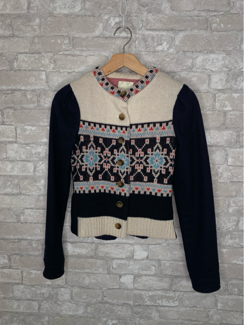 elevenses Size XS Cream/Navy/Red Sweater