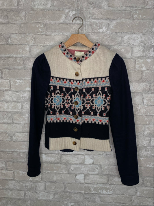 elevenses Size XS Cream/Navy/Red Sweater