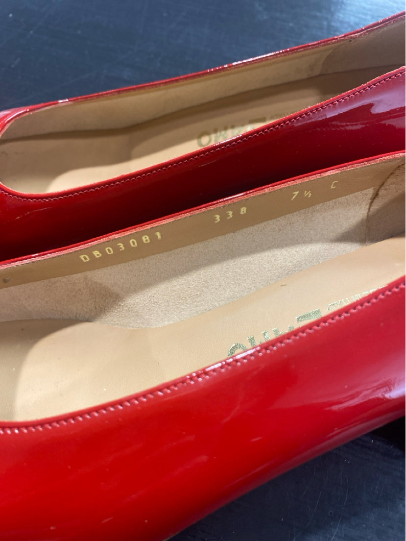 Salvatore Ferragamo Size 7.5 Red Pumps