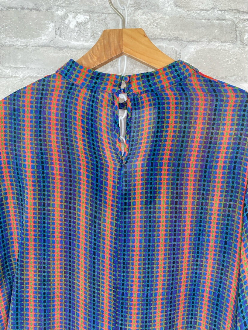 Conditions Apply Size M Blue/Green/Orange/Violet Blouse