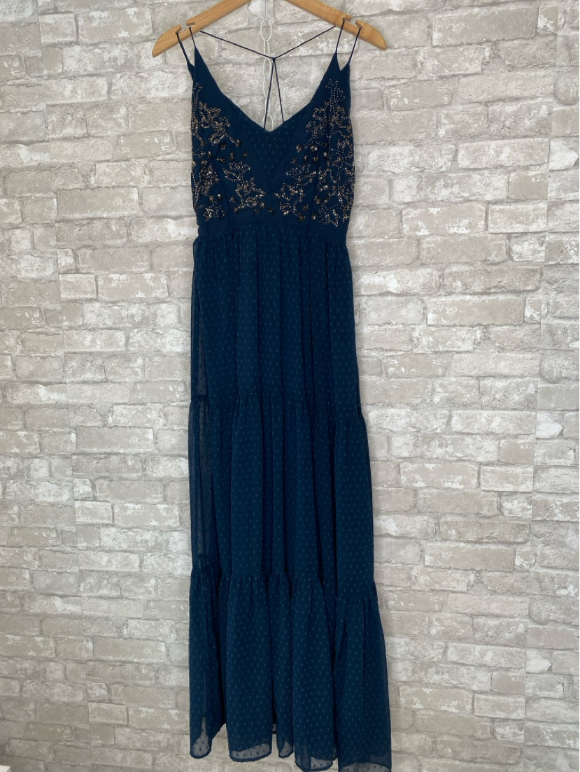Ranna Gill Size 4 Marine Navy Dress