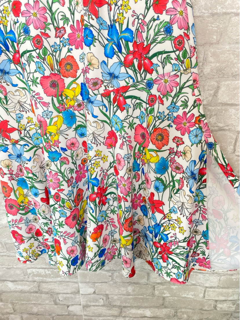 Elie Tahari Size 2 Ivory, Blue, Pink, Green Dress