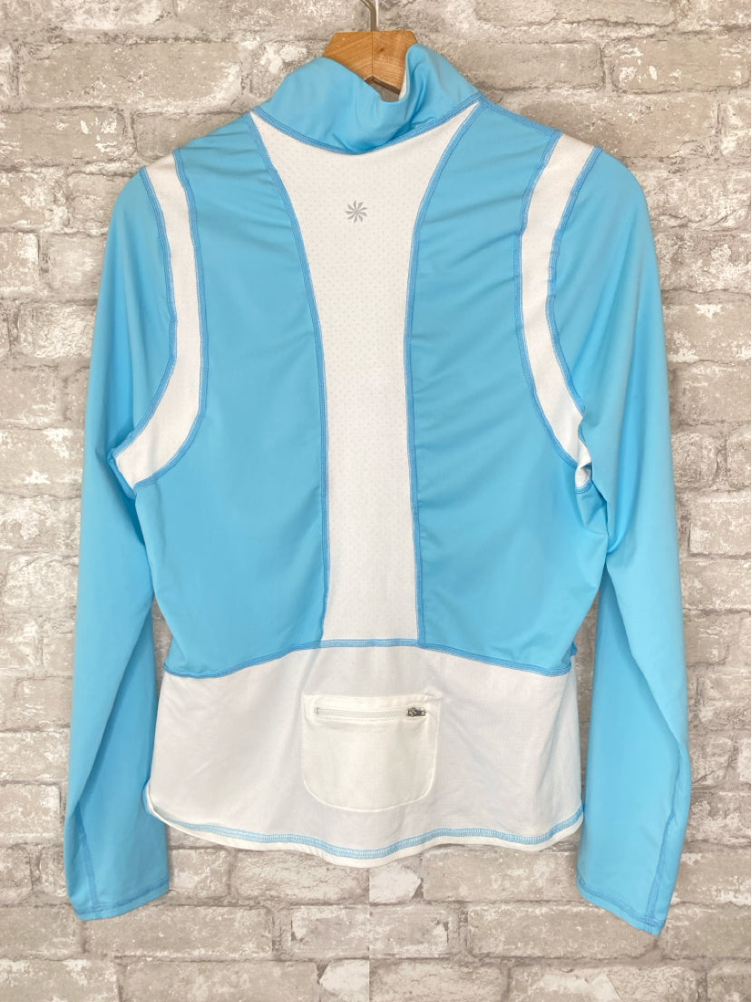 Athleta Size XL Arctic Blue/White Pullover