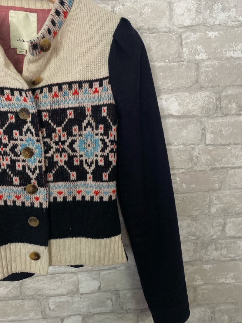 elevenses Size XS Cream/Navy/Red Sweater
