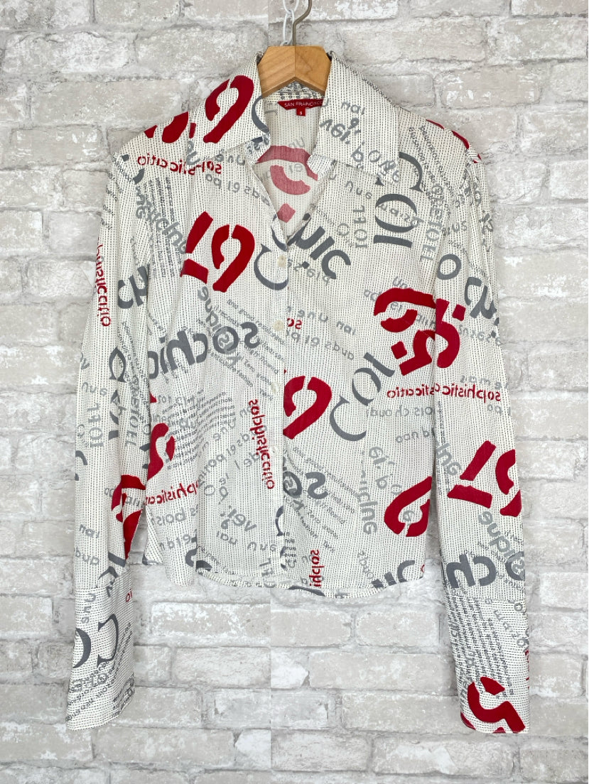 San francisco Size S White, Gray, Red Shirt