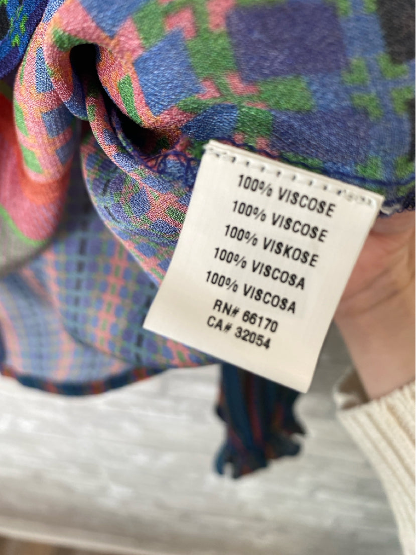 Conditions Apply Size M Blue/Green/Orange/Violet Blouse