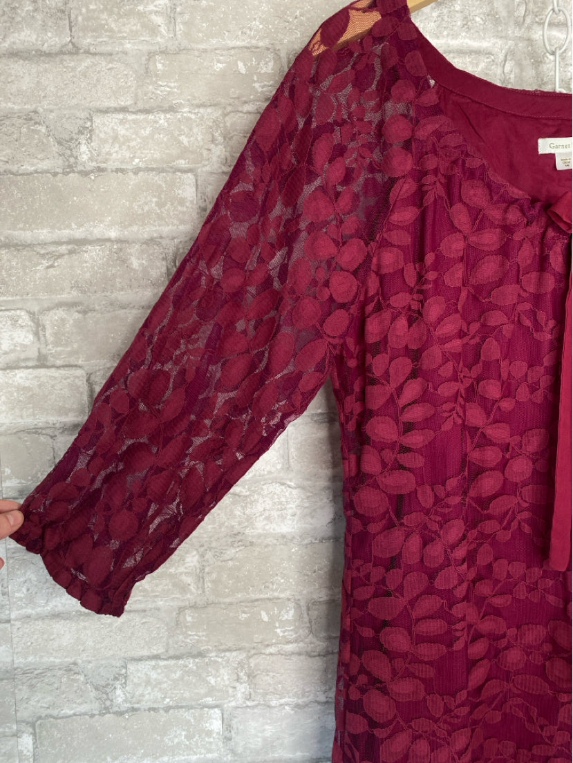 Garnet Hill Size L/14 Wine Dress