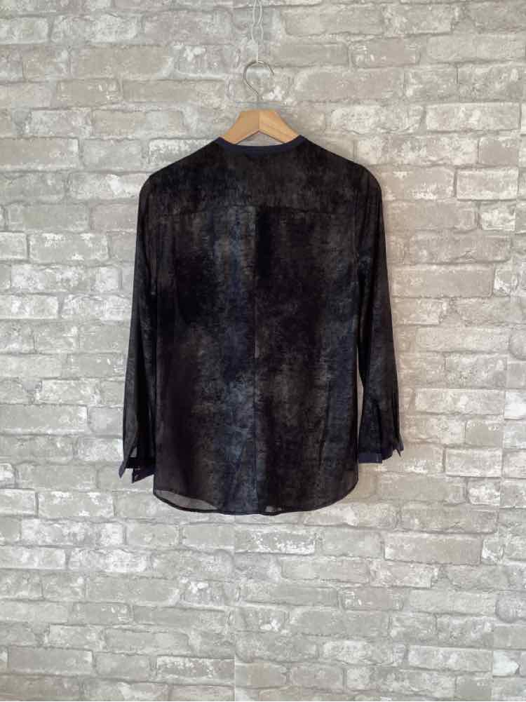 Calvin Klein Size XS Metallic Black/Navy Blouse