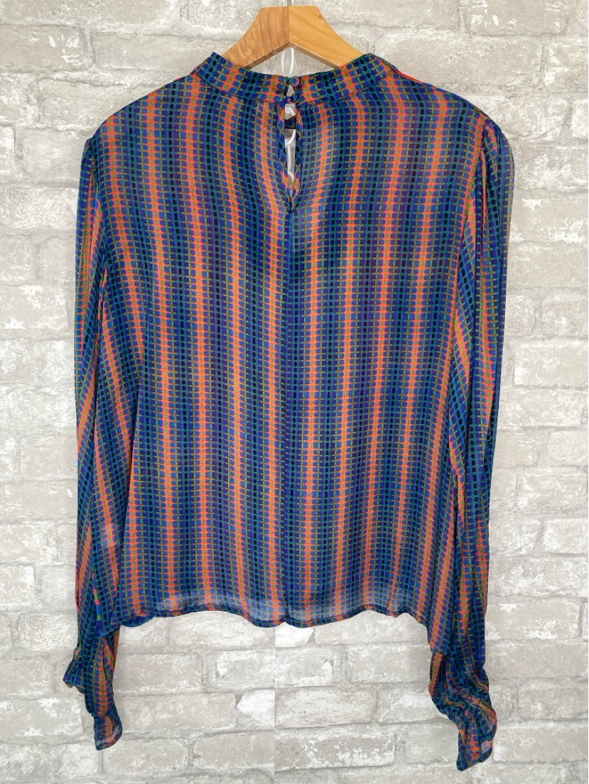 Conditions Apply Size M Blue/Green/Orange/Violet Blouse