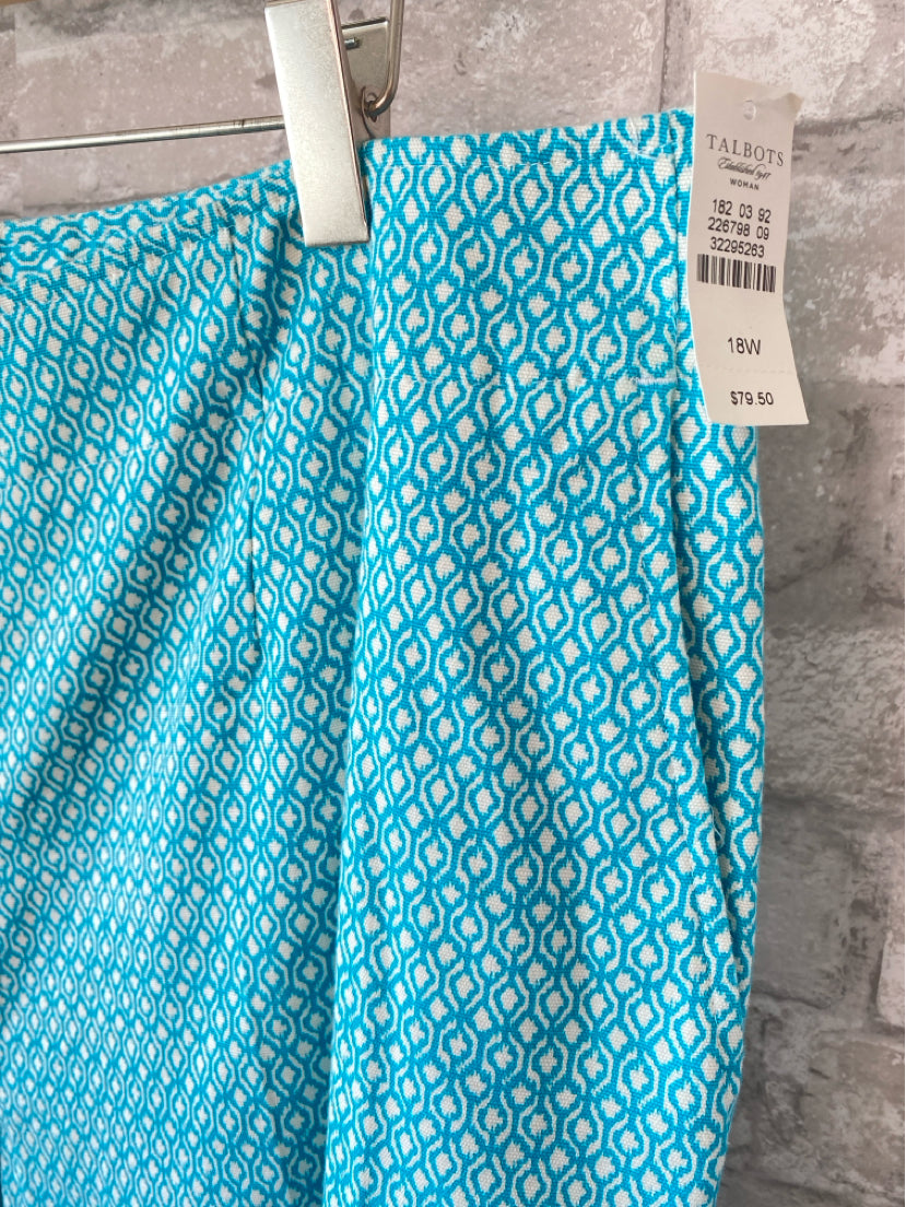 Talbots Size 18 aqua/white Pants