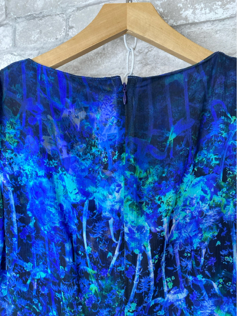 Elie Tahari Size 2 Blue, Green, Navy Dress