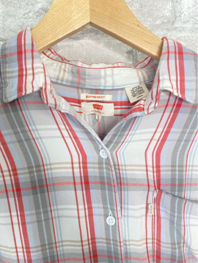 Levi's Size S White/Grey/Pink Shirt