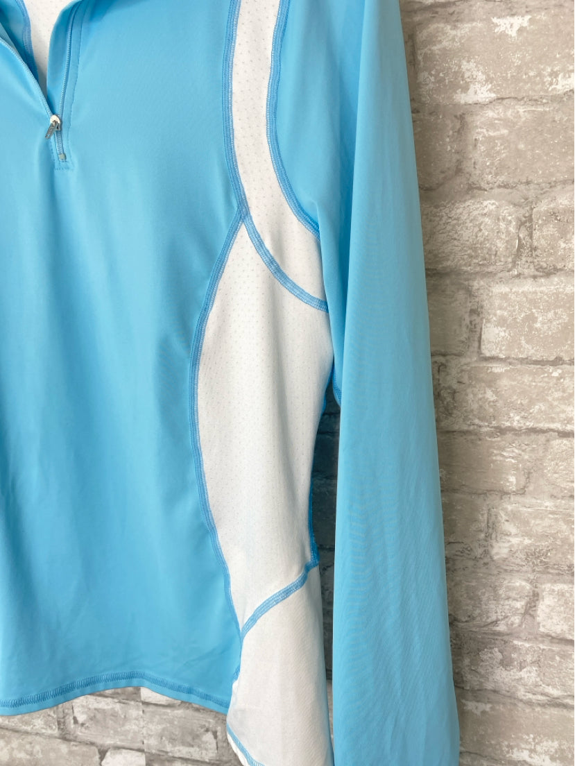 Athleta Size XL Arctic Blue/White Pullover