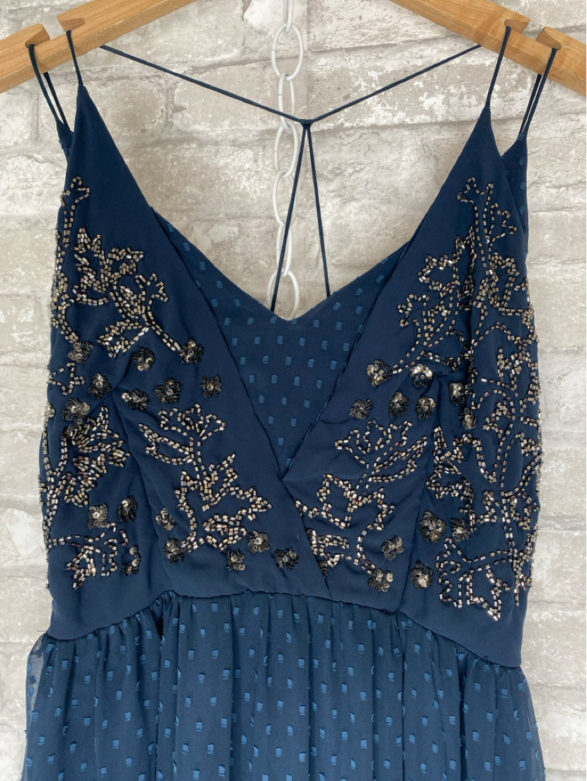 Ranna Gill Size 4 Marine Navy Dress