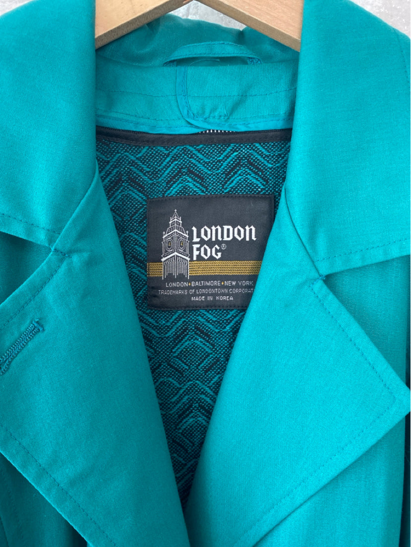 london fog Size M/10 Emerald Green Trenchcoat