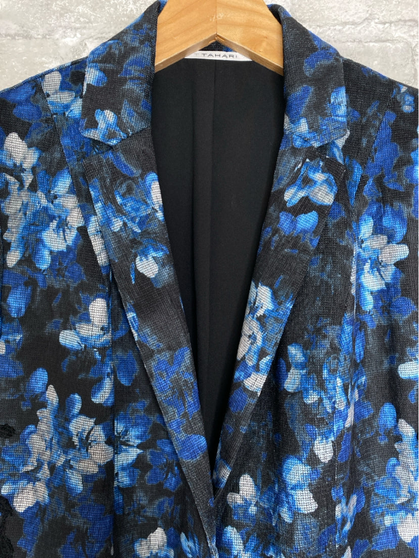 T Tahari Size 6 Blue, Black, Charcoal, Grey Blazer