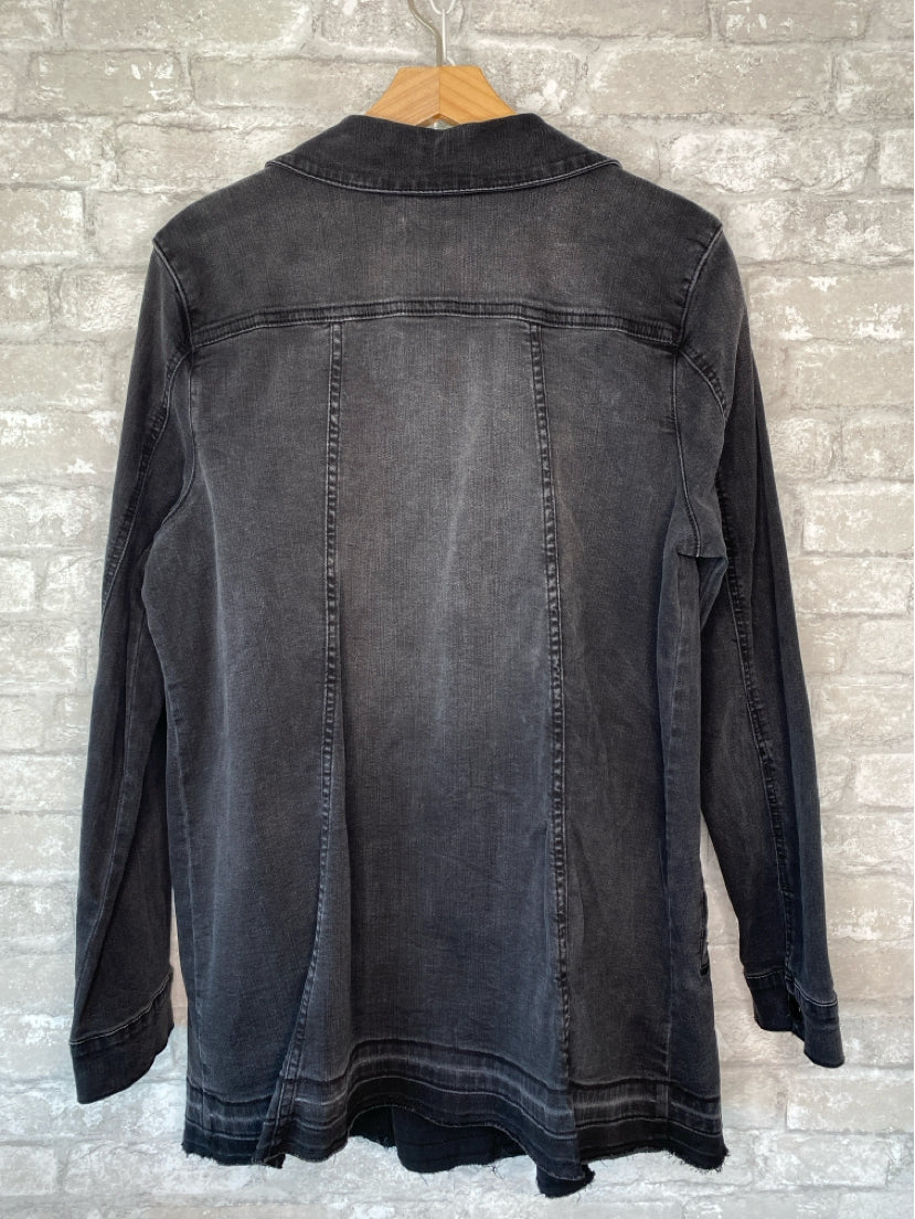 LOGO Lori Goldstein Size M Black Denim Jacket
