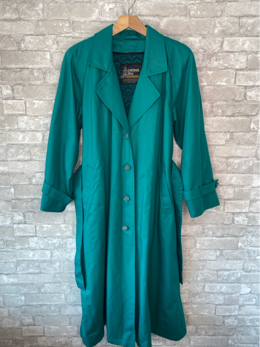 london fog Size M/10 Emerald Green Trenchcoat