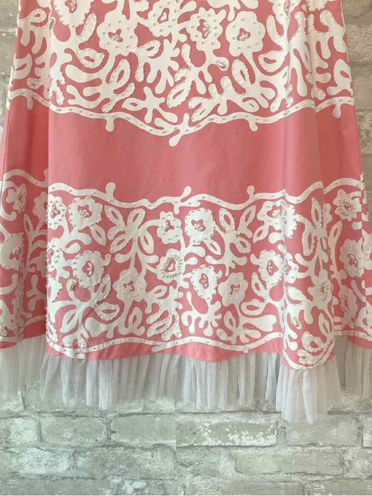 Basil & Maude Size XS/2 Pink/White Skirt