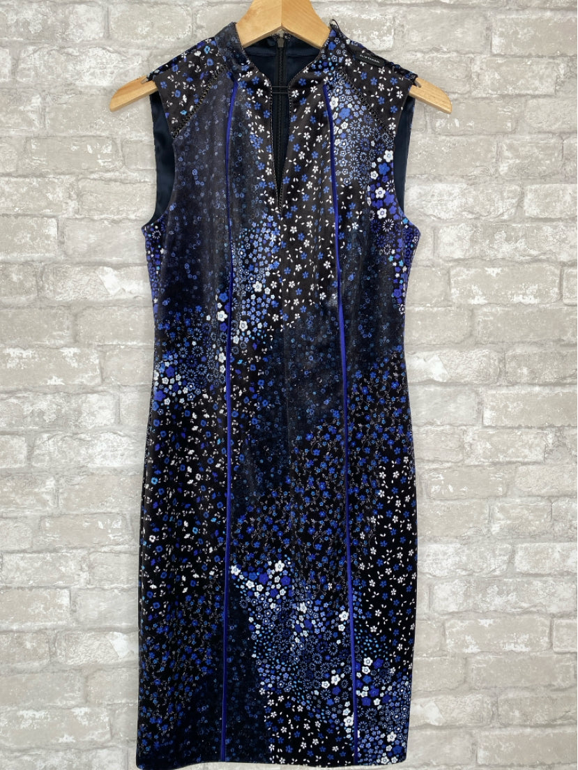 Elie Tahari Size 2 Black, Blue Dress