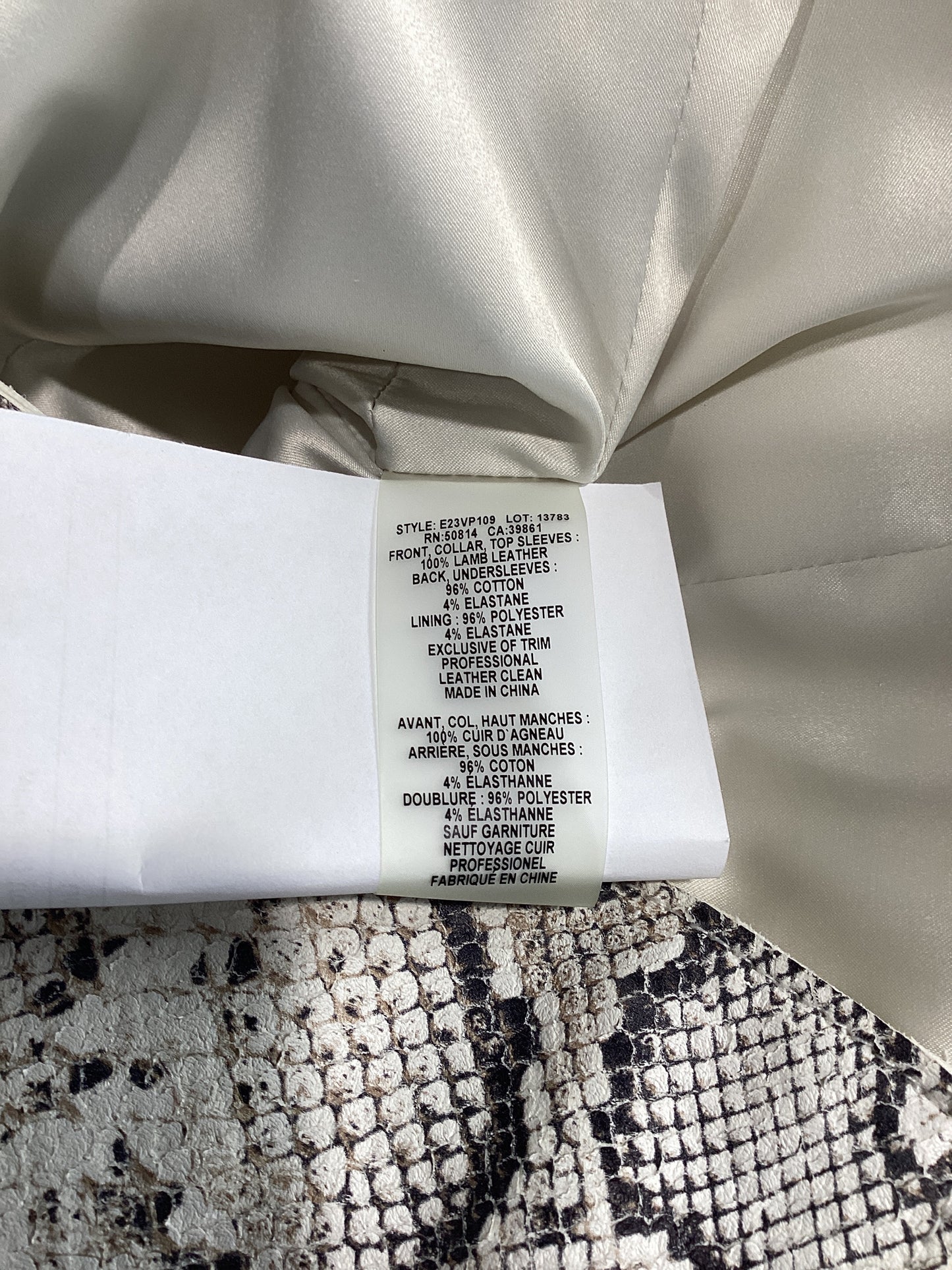 Elie Tahari Size XS Cream/grey Leather