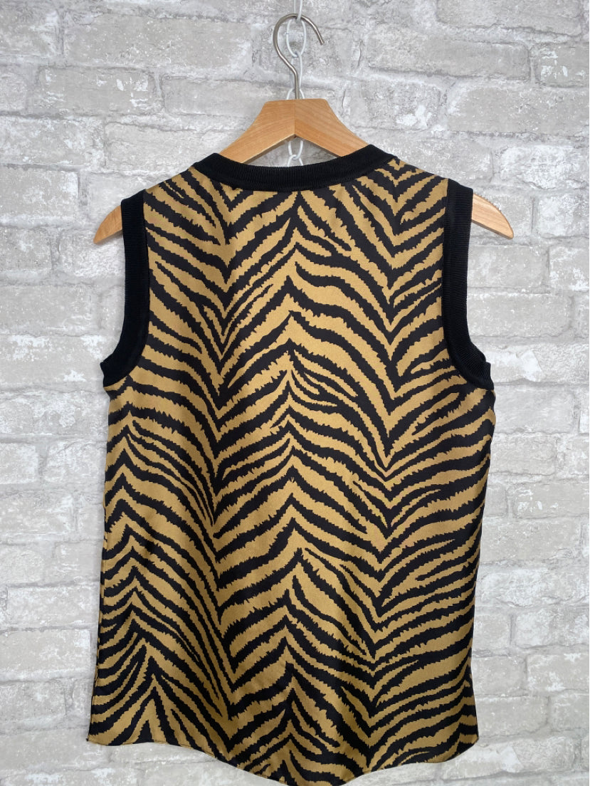 Elie Tahari Size XS Black/Gold Shirt