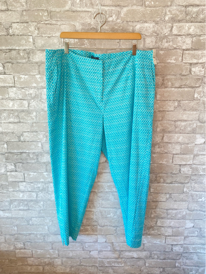 Talbots Size 18 aqua/white Pants