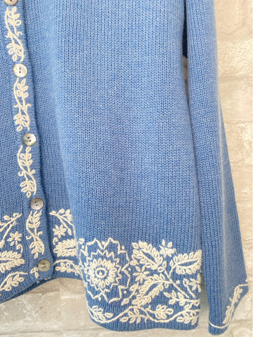Talbots Size S Blue/White Sweater