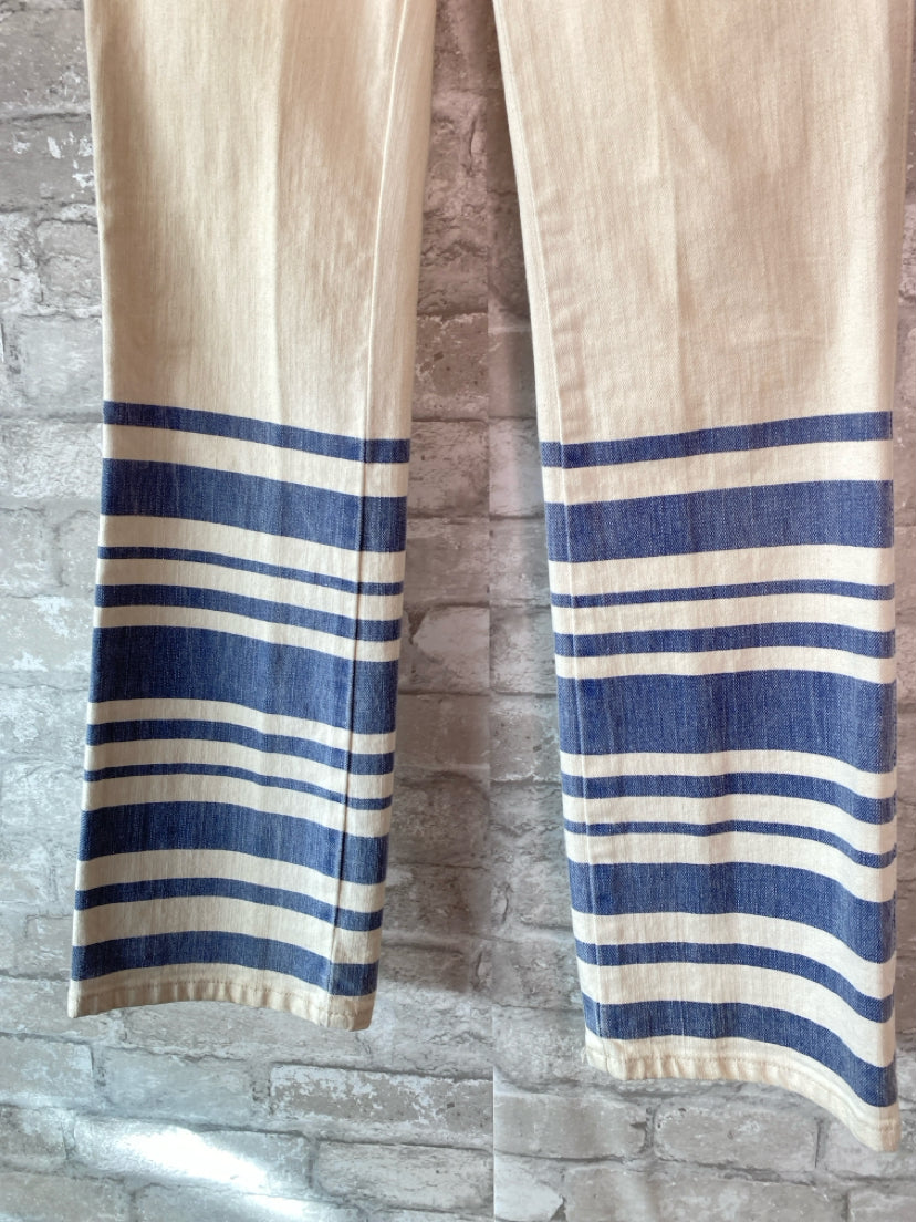 Tory Burch Size 0 Ivory/Blue Jeans
