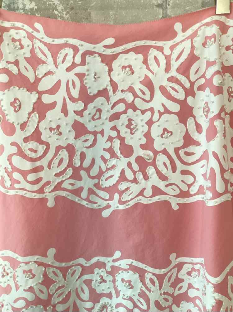 Basil & Maude Size XS/2 Pink/White Skirt