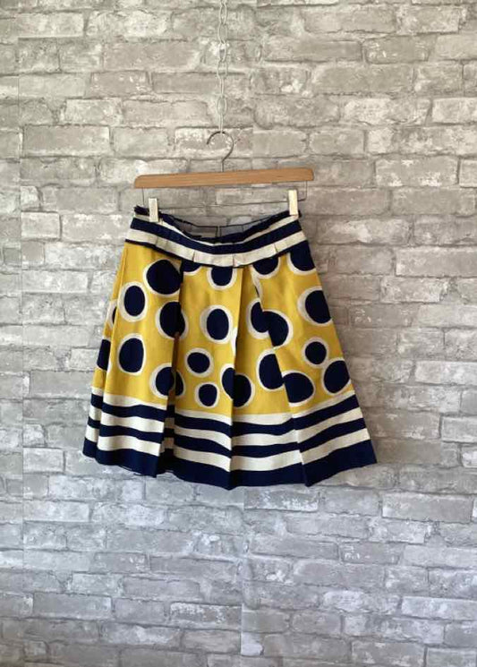 Anna Sui Size 6 Yellow/Navy Skirt