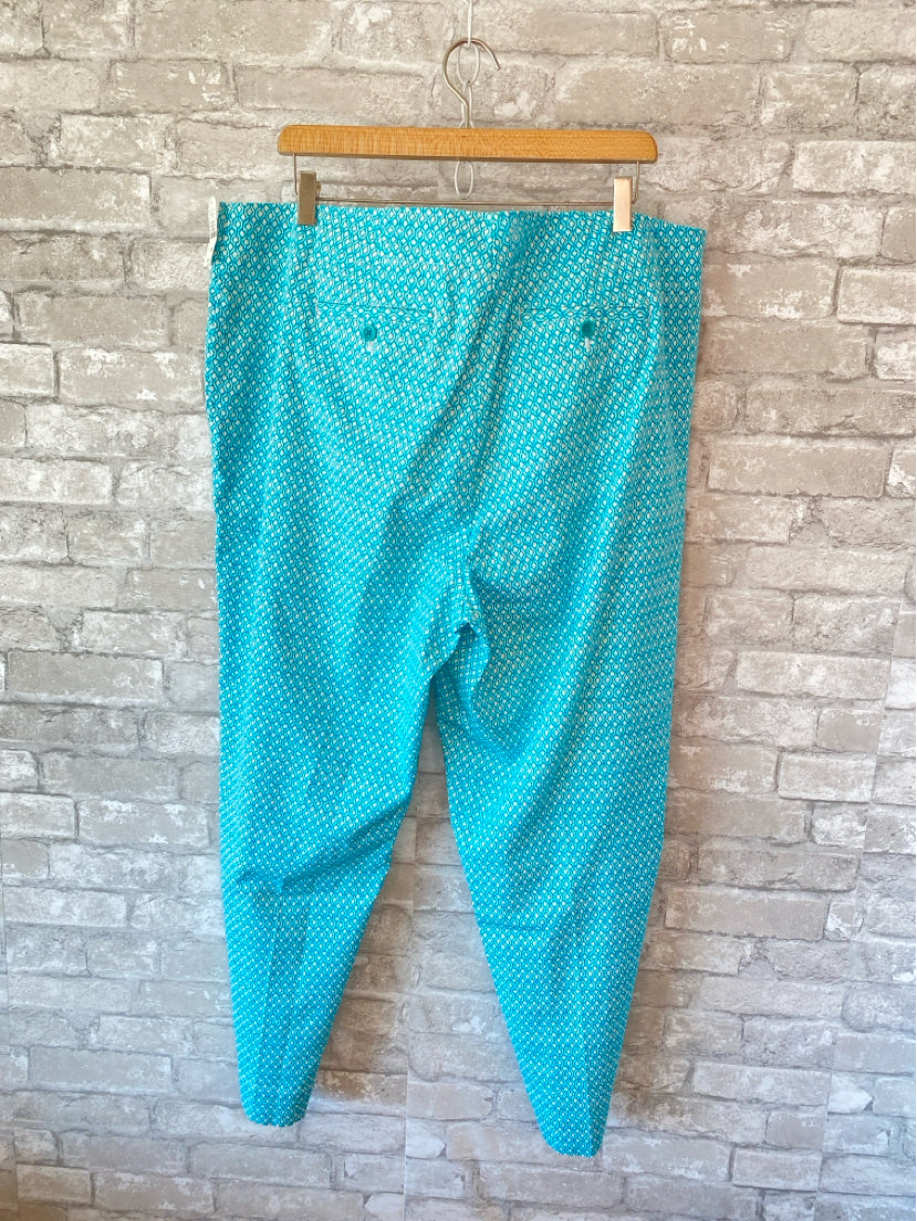Talbots Size 18 aqua/white Pants