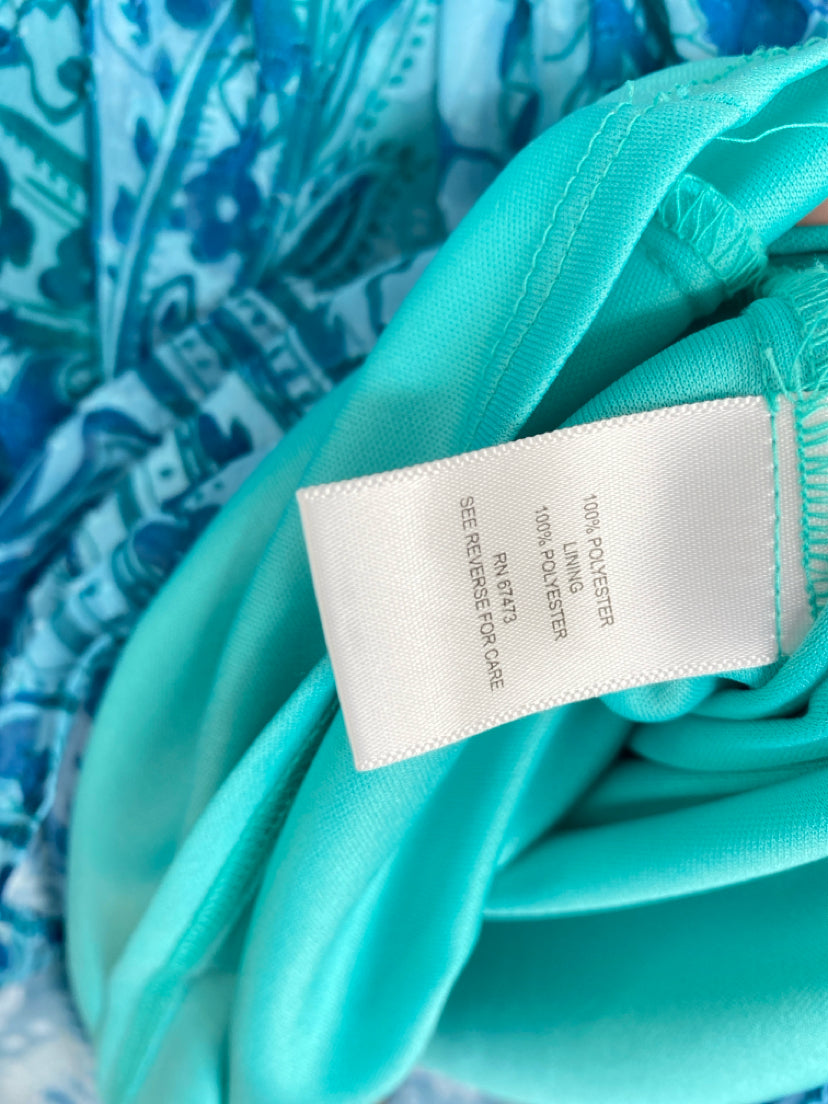 Taylor Size 4 Blue, Aqua, Turquoise Dress