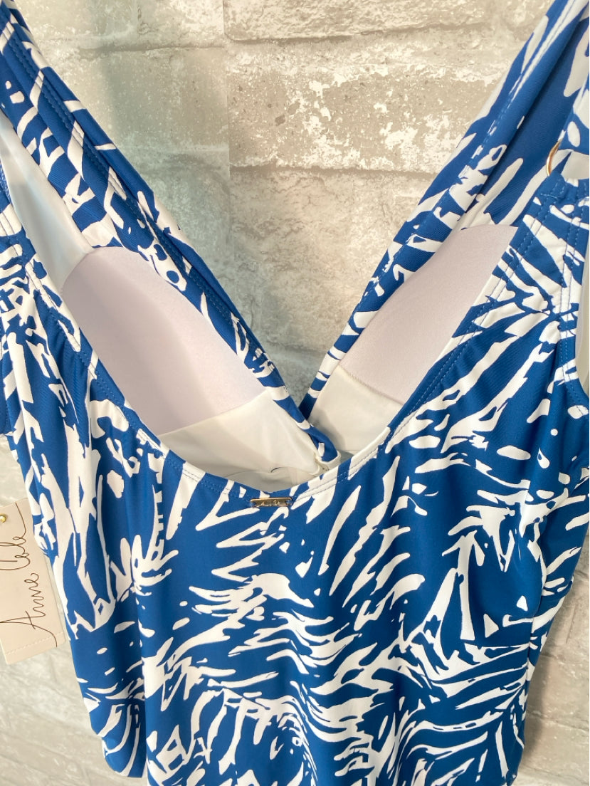 Anne Cole Size 10 Blue/White Swimsuit