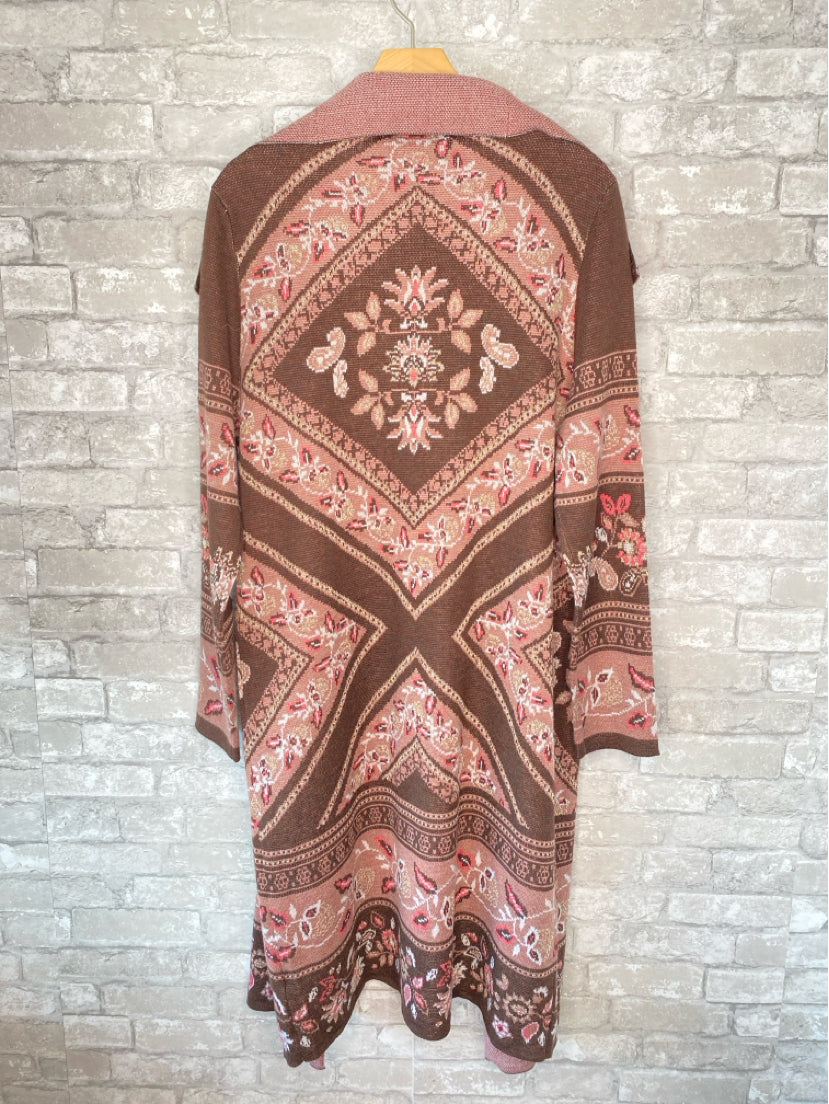 Maxsport Size XL Brown/Mauve/Gold Sweater