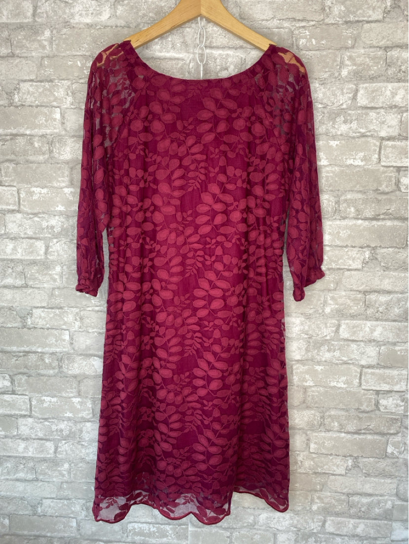 Garnet Hill Size L/14 Wine Dress