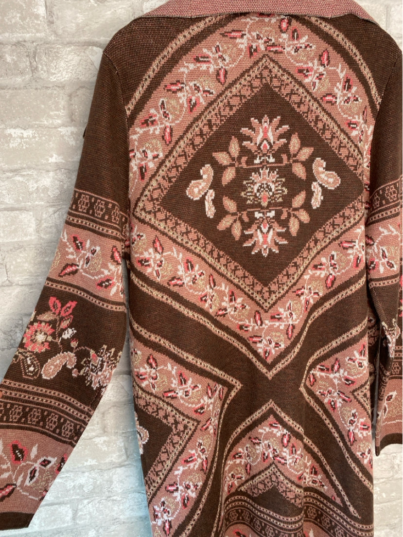 Maxsport Size XL Brown/Mauve/Gold Sweater
