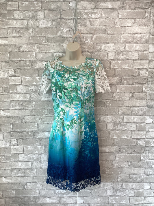 Ellie Tahari Size XS/2 green/blue/white Dress