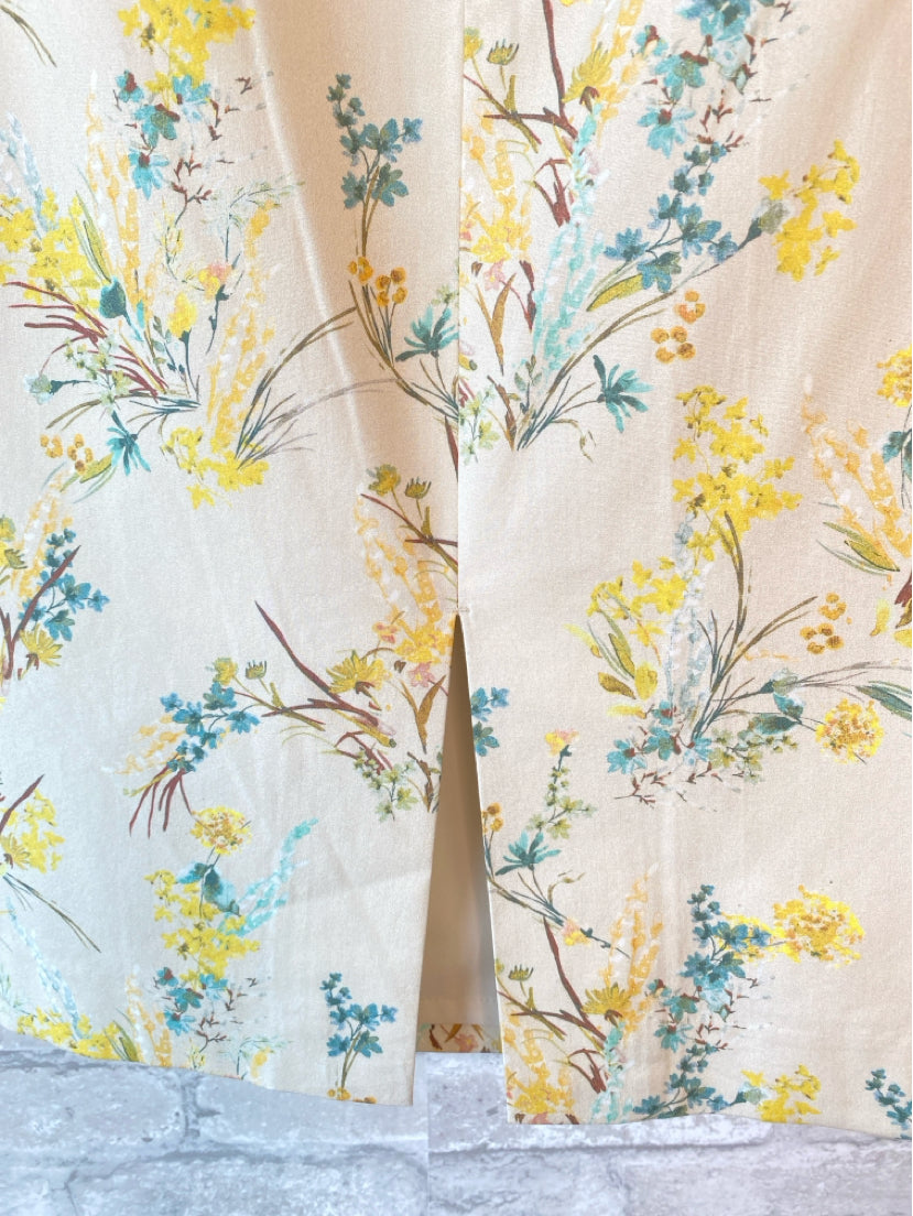 Antonio Melani Size 8 Beige/Yellow/Teal Skirt