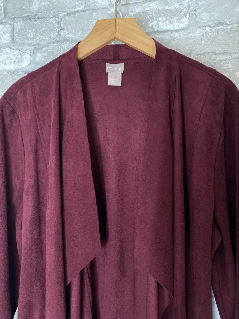 Chico's Size 12/14 Burgandy Jacket