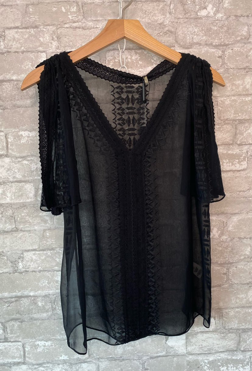 Elie Tahari Size XS/2 Black Blouse
