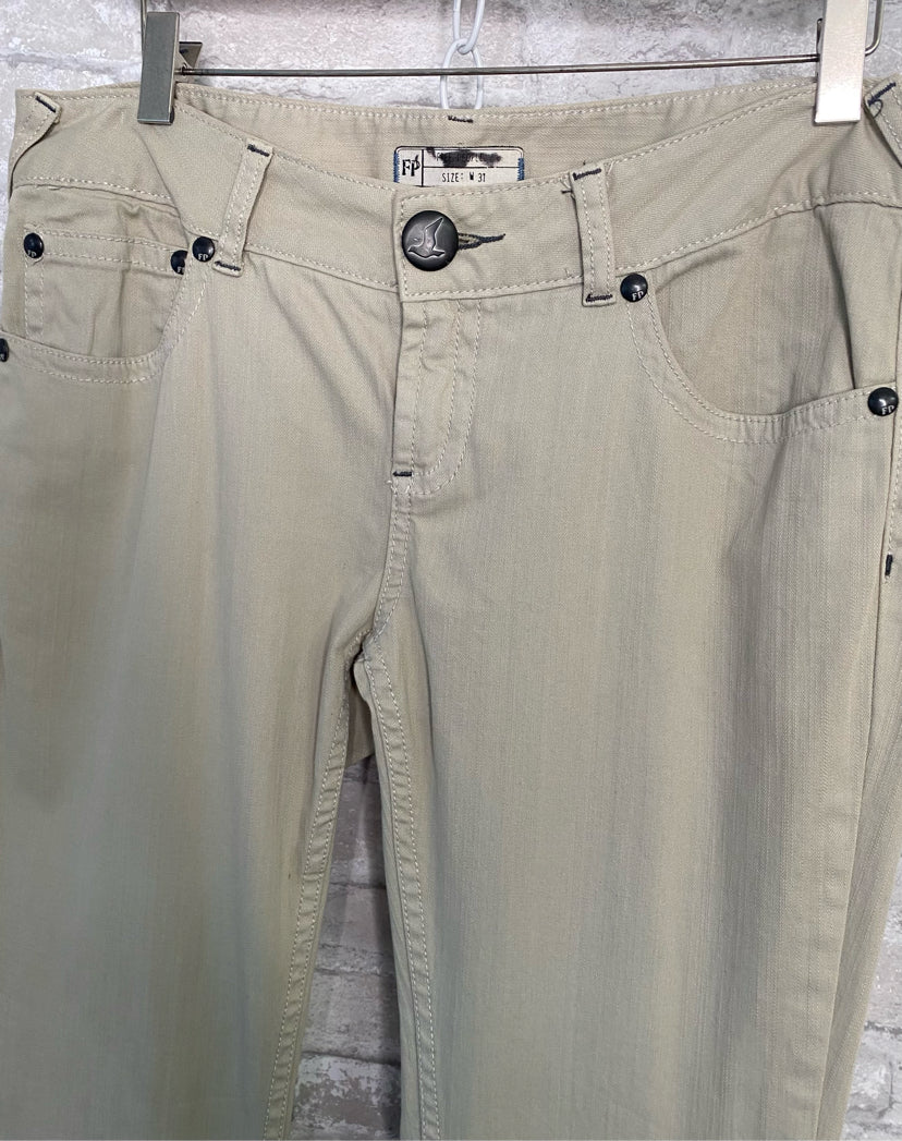 Free People Size 31/10 Kahki Jeans